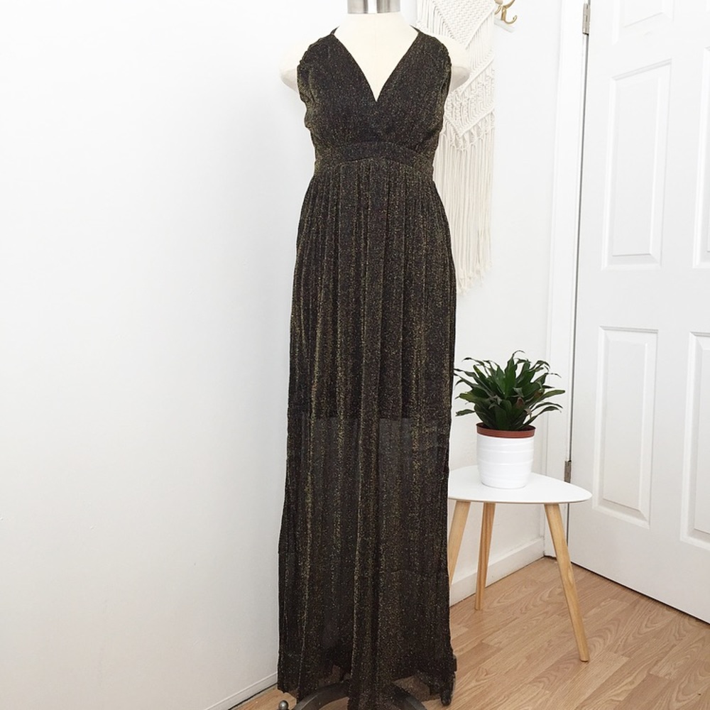 NWT Homecoming Prom Shimmer Black Maxi Dress